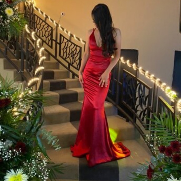 Women's Summer Dress Lace Up Back Satin Bridesmaid, Prom, evening Dress - Picture 13 of 16